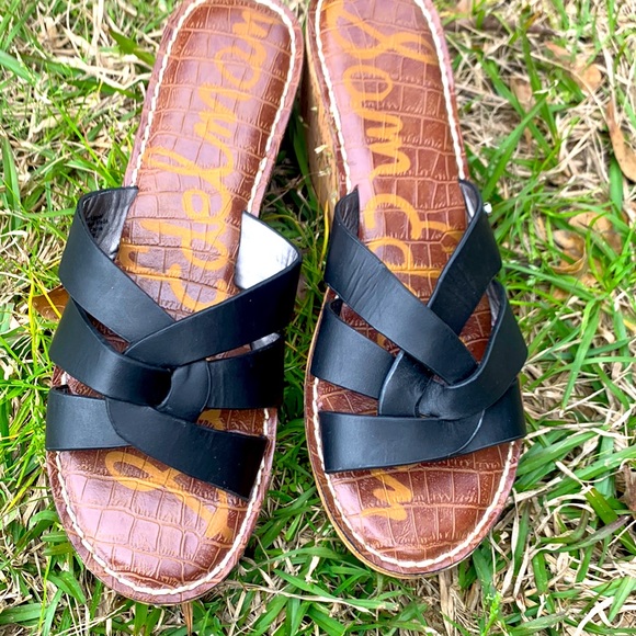 Sam Edelman Shoes - Like New Sam Edelman Rayner Wedge Sandal Black Size 7 1/2